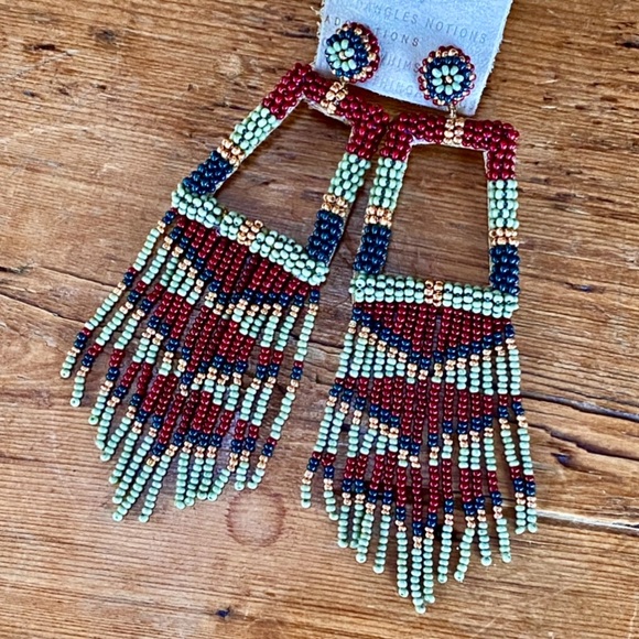 🌺🎉HP🎉🌺 NWT Anthropologie Deepa Beaded Fringe Chandeliers - Picture 5 of 16